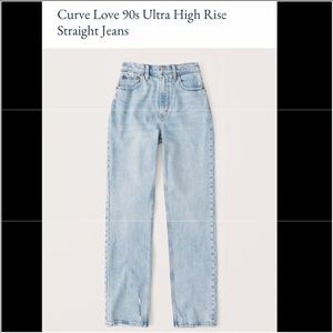 Abercrombie & Fitch Curve Love 90s Ultra High Rise Straight Jeans